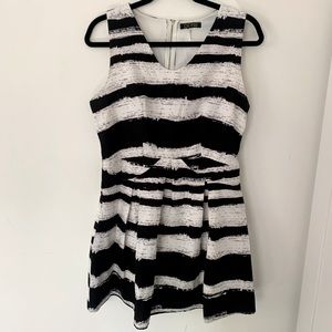 Black and White Striped Mini Dress
